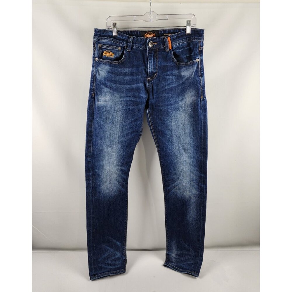 SOLD OUT Superdry Jeans Mens 34x32 Blue Vintage Standard Skinny Denim